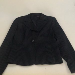 Pinstriped black blazer